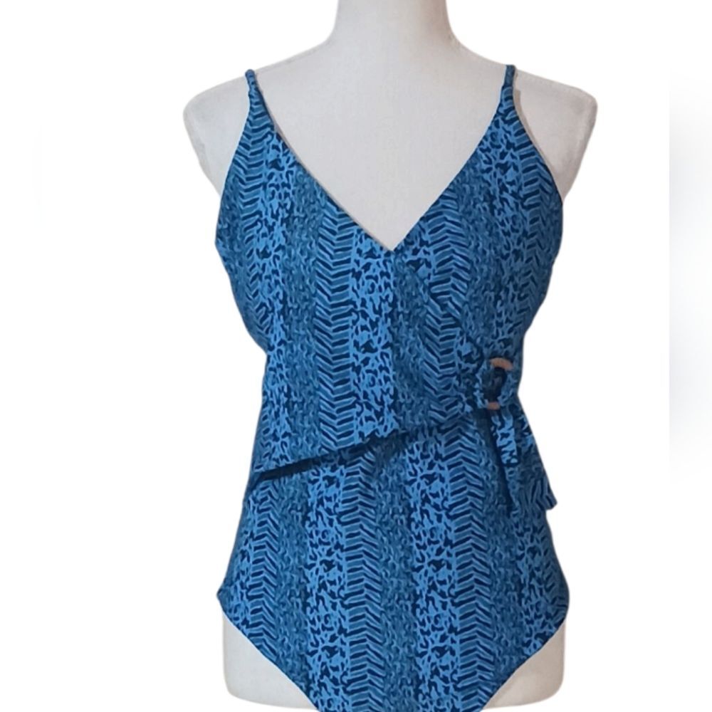 Onia One-piece Swimsuit Front Wrap Look with Side Buckle Adjustable Straps XL